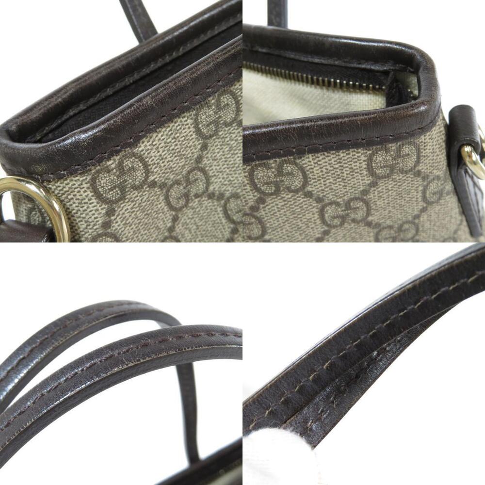 Gucci GG Supreme 2way Convertible Tote featuring brown leather - Picture 8 of 11